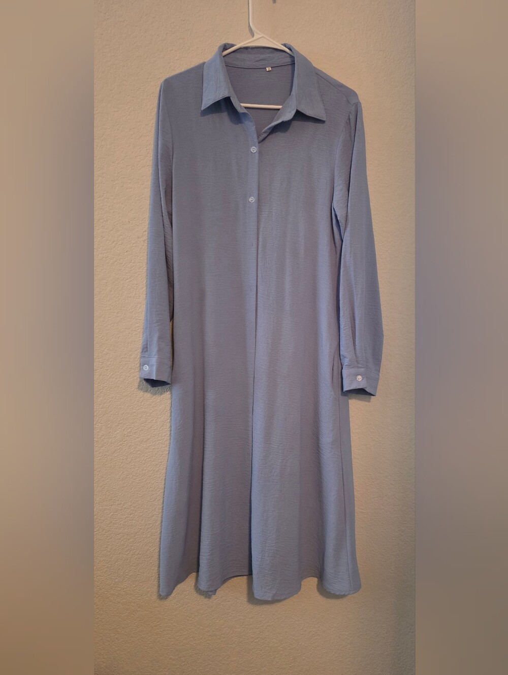 Light Blue Women's Long-Sleeve Button Shirt